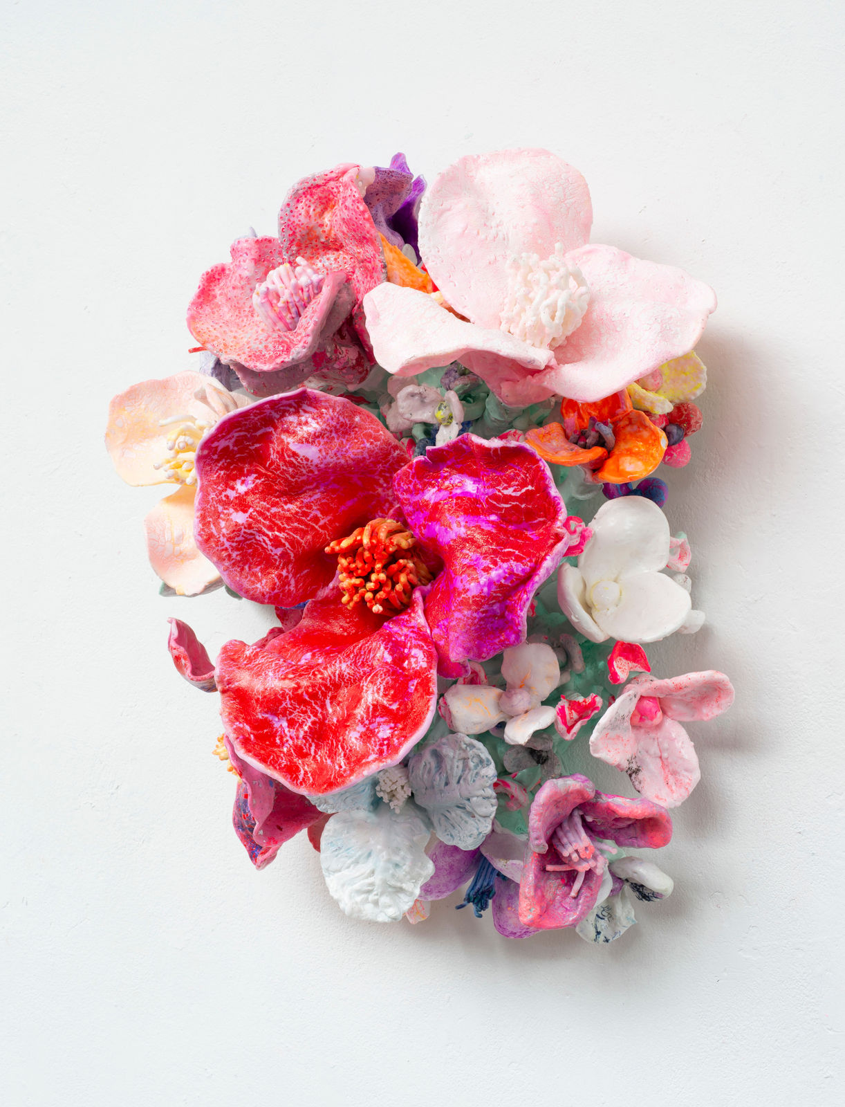 Stefan Gross, O - 'Flower Bonanza' red, white on mint