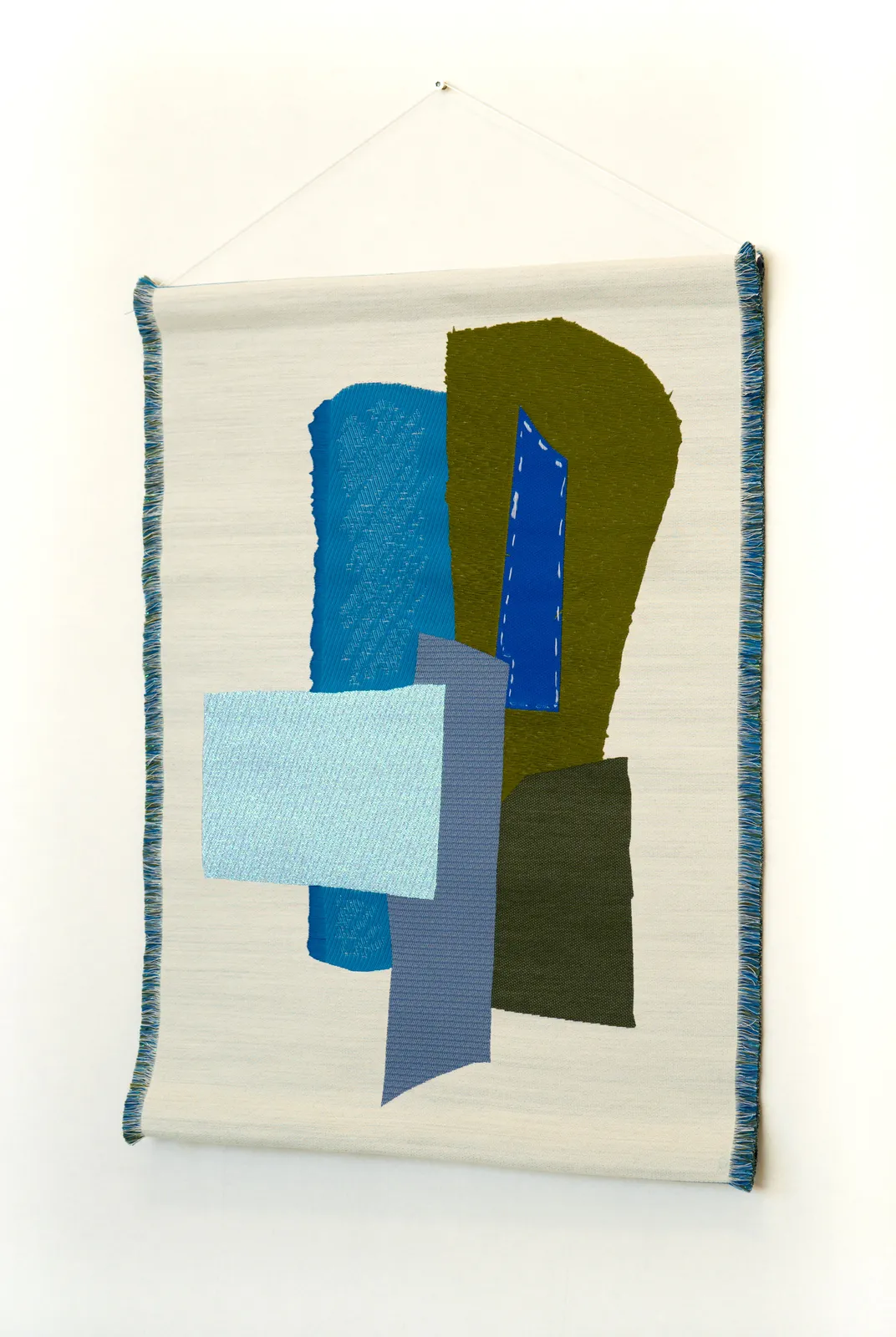 Kiki van Eijk, Textile Collage - Petrol weaving