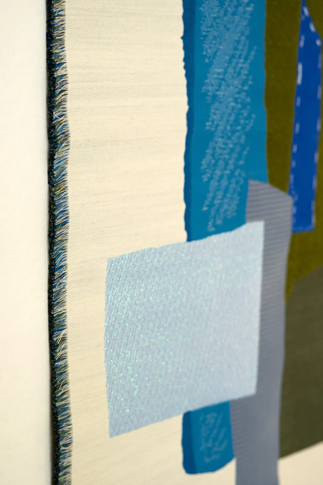 Kiki van Eijk, Textile Collage - Petrol weaving