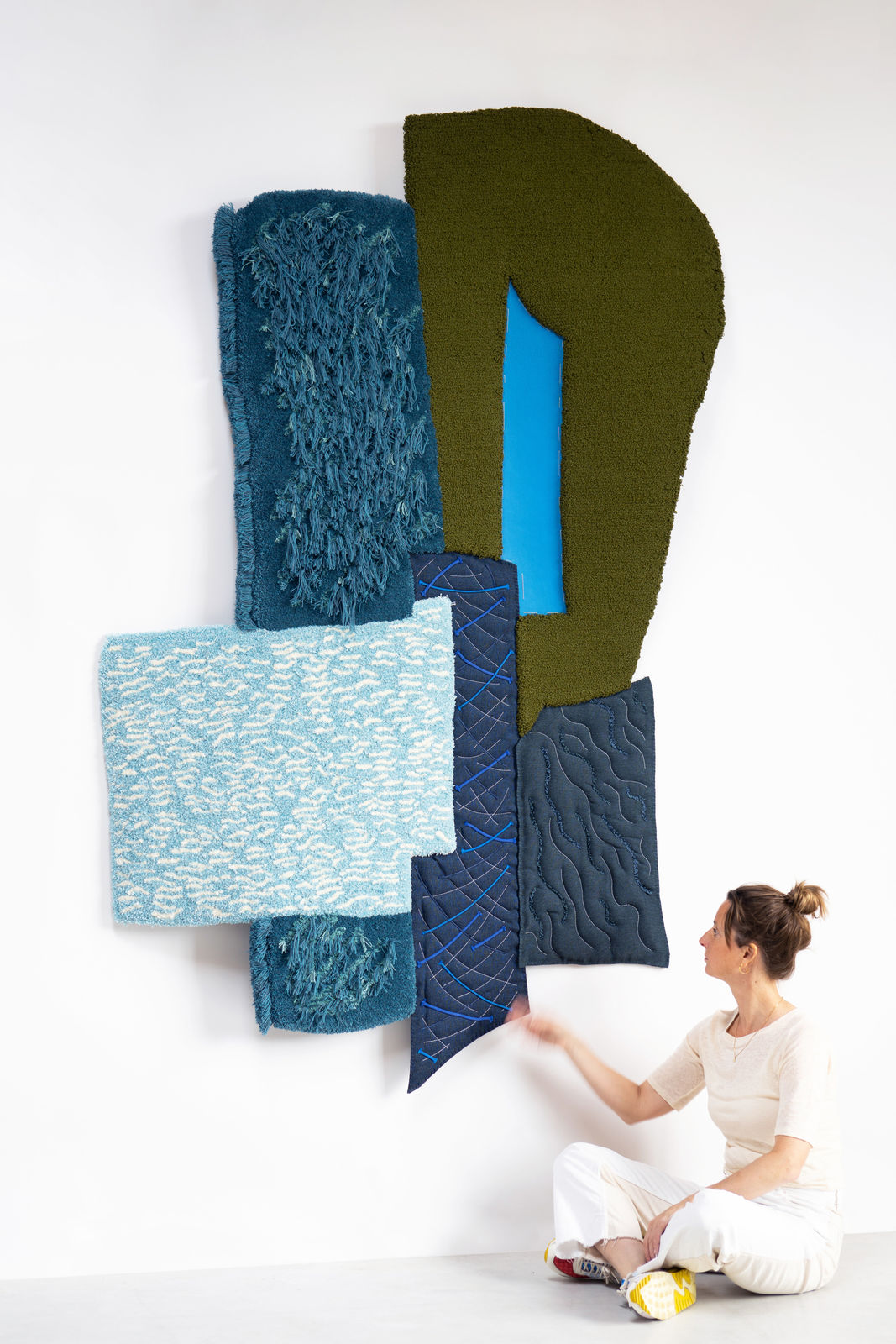 Kiki van Eijk, Textile Collage - Petrol