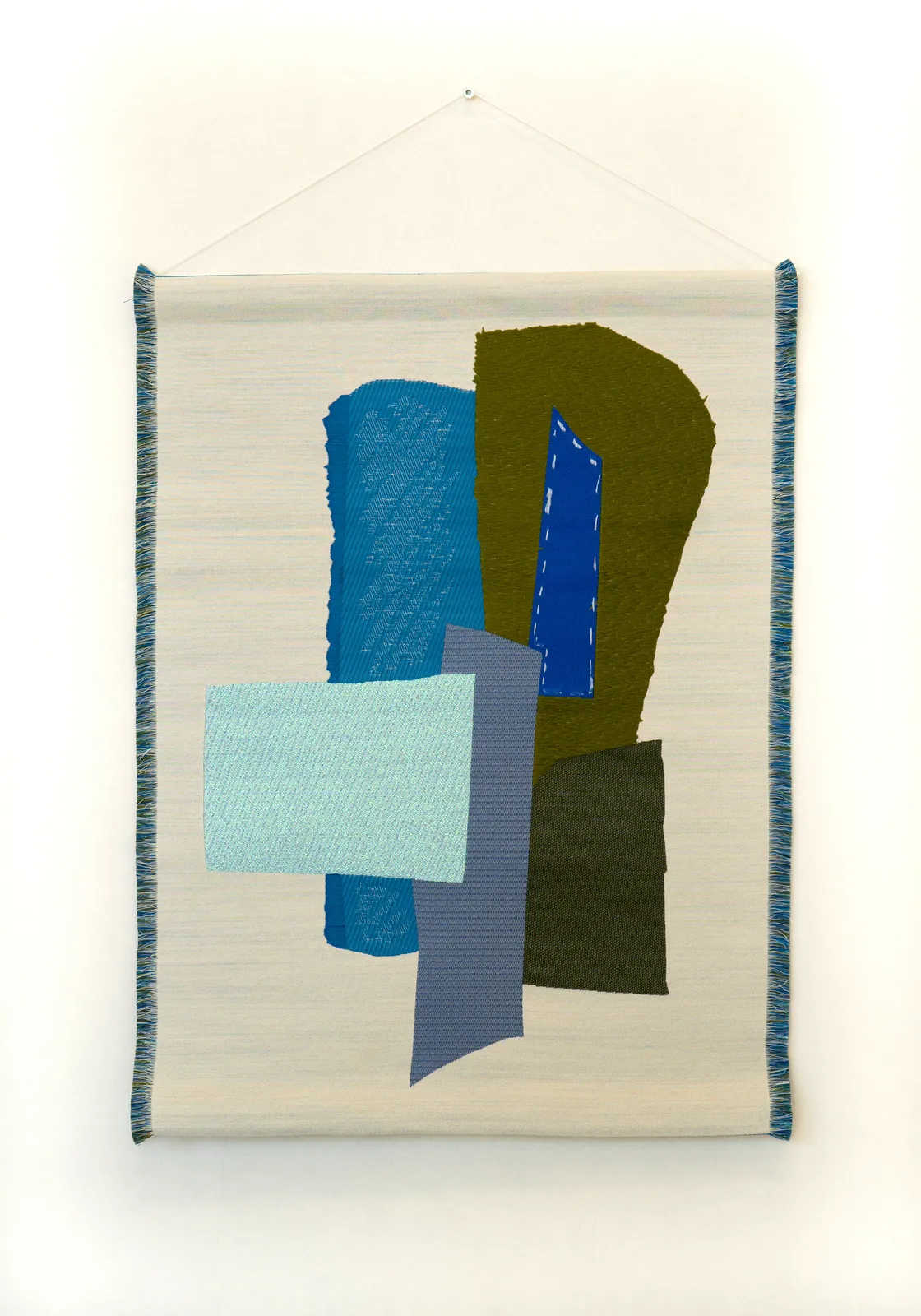 Kiki van Eijk, Textile Collage - Petrol weaving