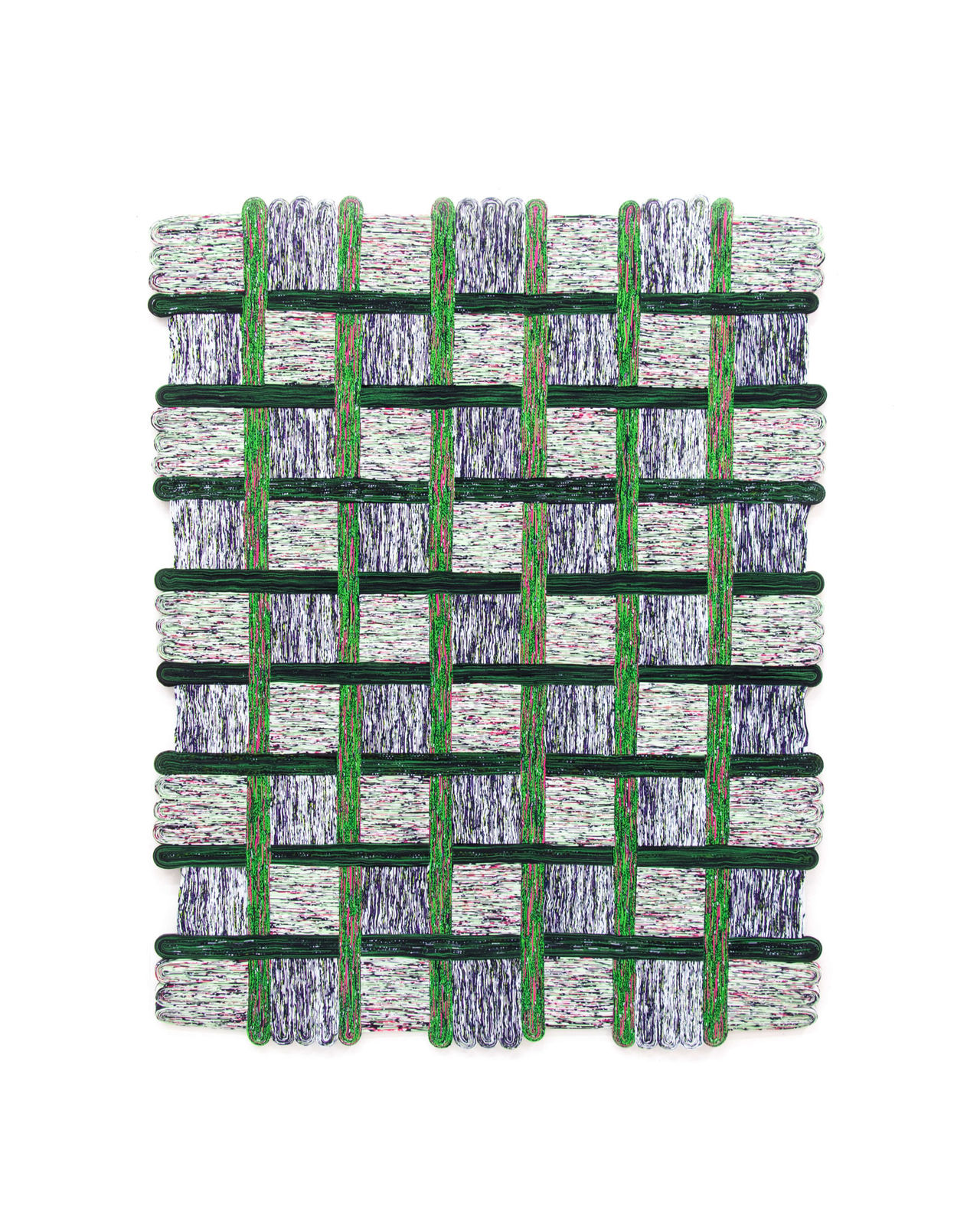 Simone Post, Woven wall tapestry - green checkered