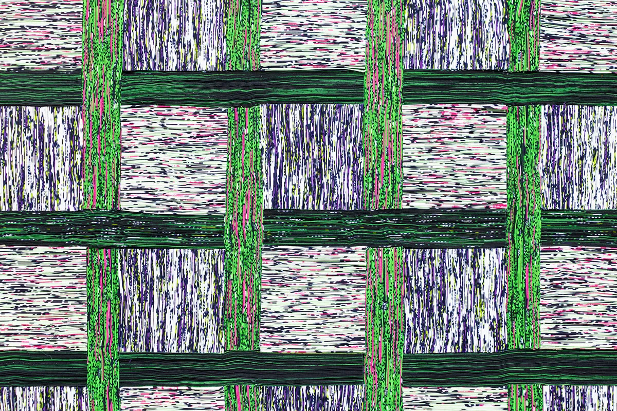 Simone Post, Woven wall tapestry - green checkered