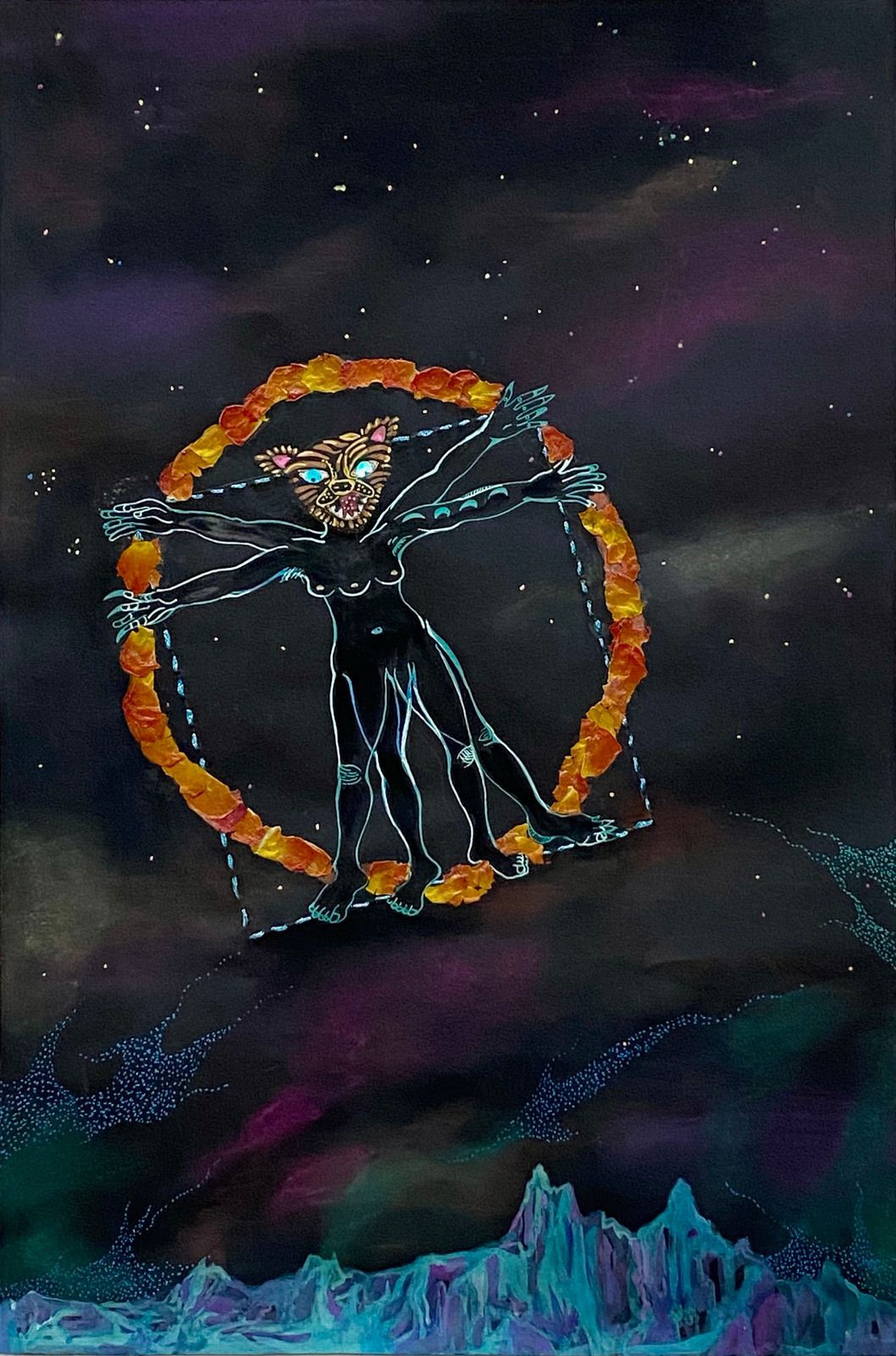 Chitra Ganesh, vitruvian tiger martian skies