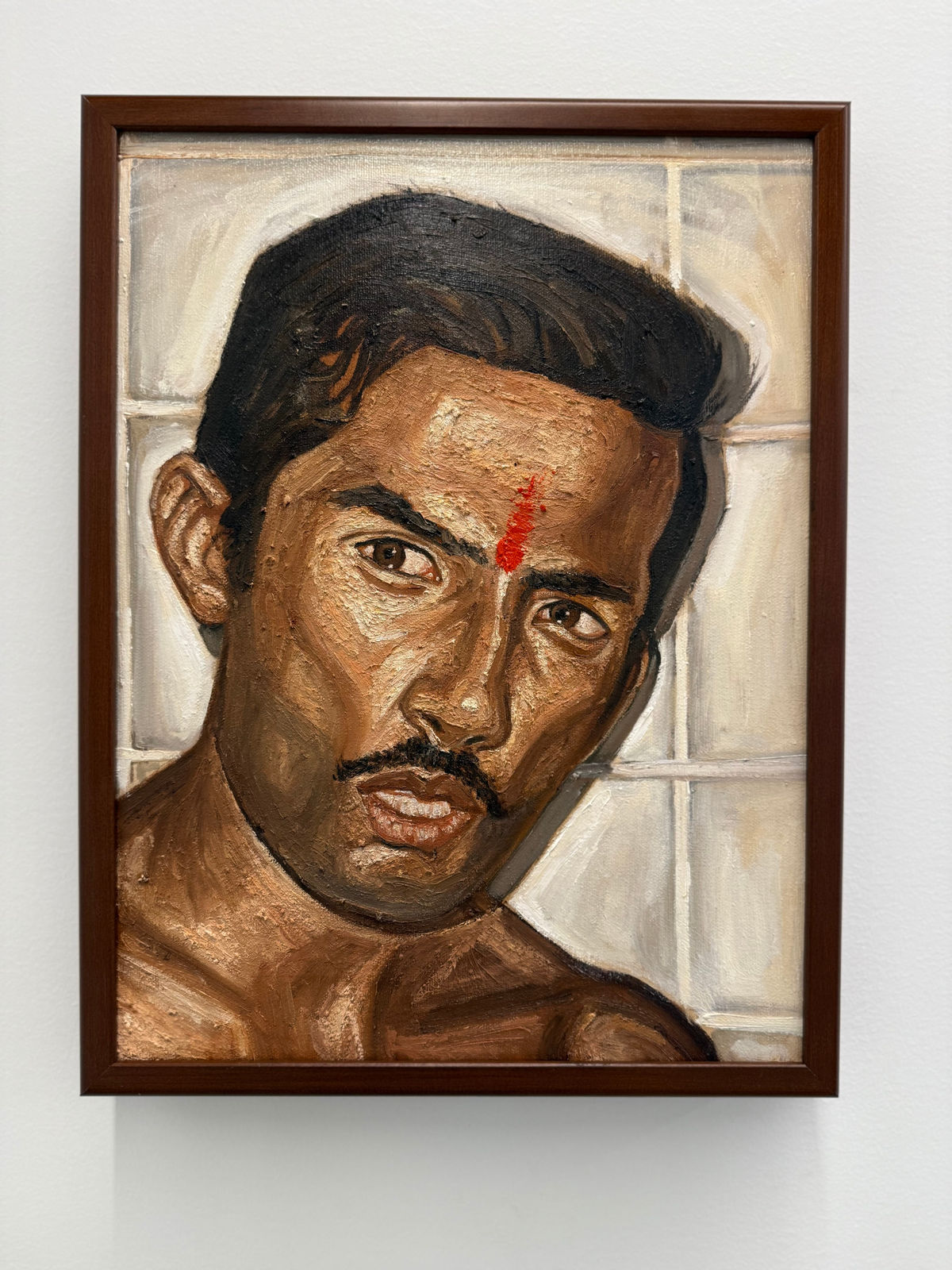Raghav Babbar, Self portrait with moustache, 2024