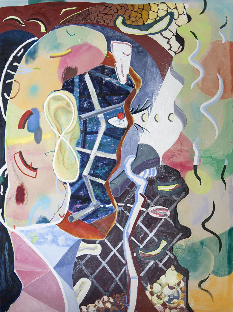 Laurence Owen, Figure Studying Cave Painting, 2016