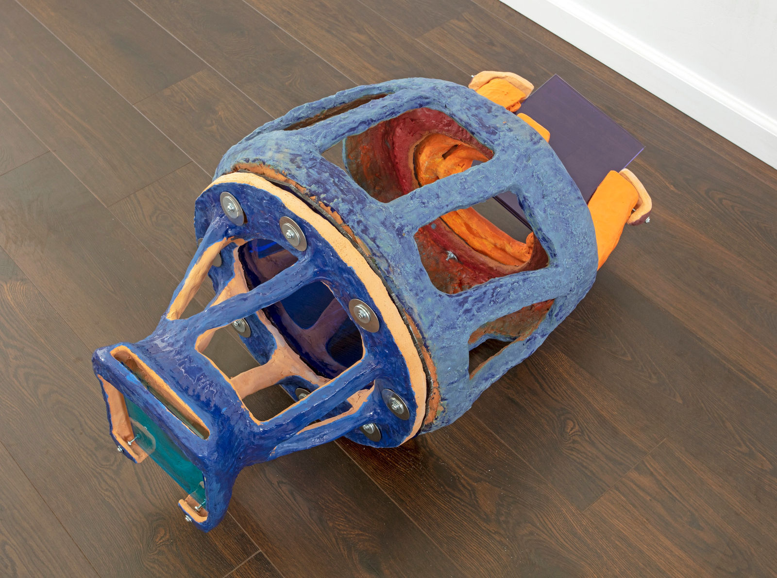 Sahar Khoury, Untitled (holder of Lynne Hershman Leeson's plexiglas and Sarah Braman's glass), 2019