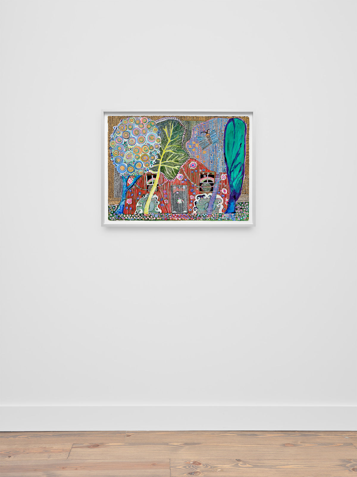 Karen Barbour, Stitched Blossom and Thorn Smocked House with Flower Carpet, 2025