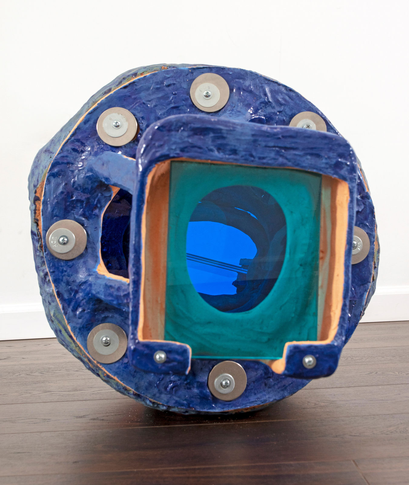 Sahar Khoury, Untitled (holder of Lynne Hershman Leeson's plexiglas and Sarah Braman's glass), 2019