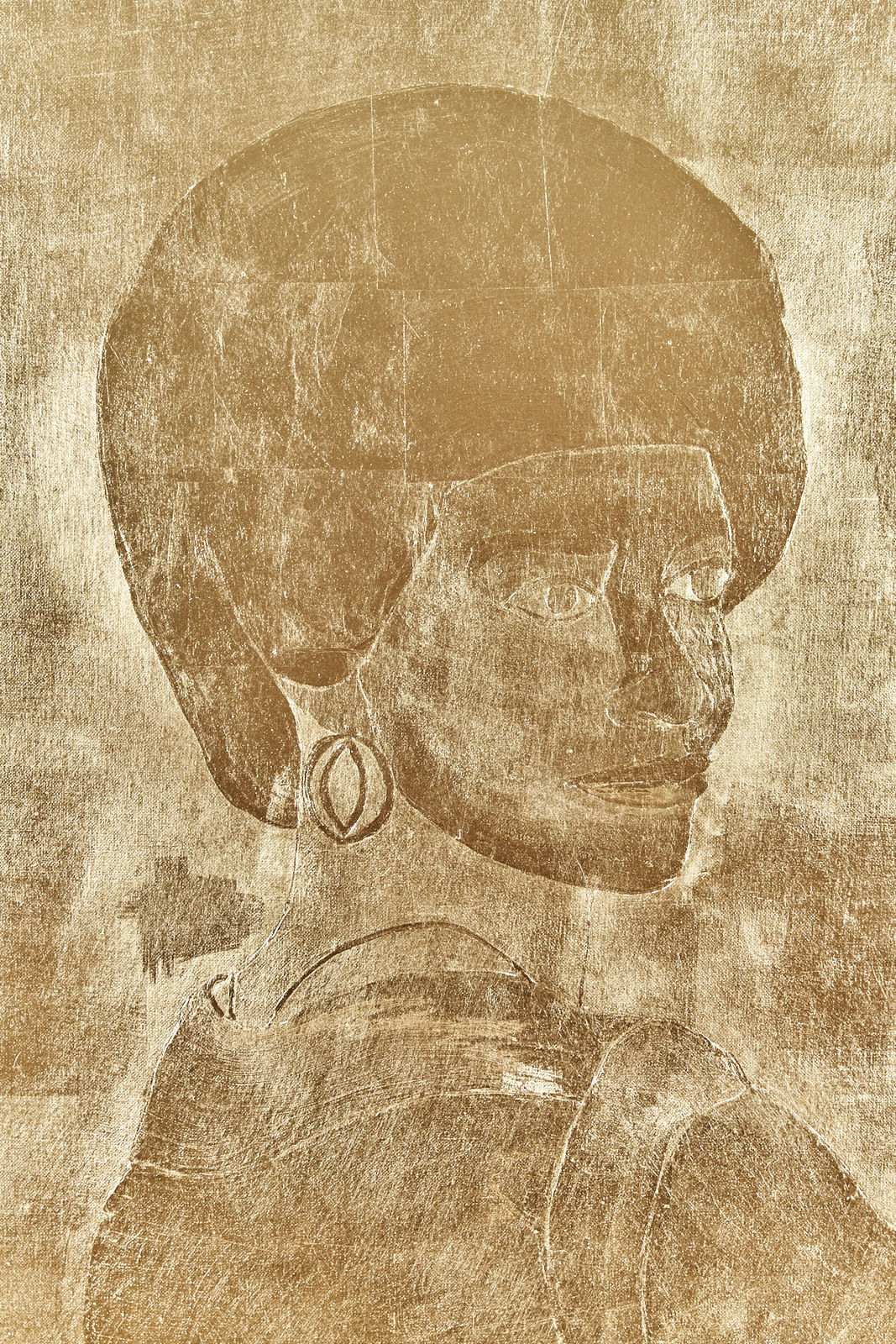 Stacy Lynn Waddell, WOMAN WITH AFRO LOOKING BACK, 2024