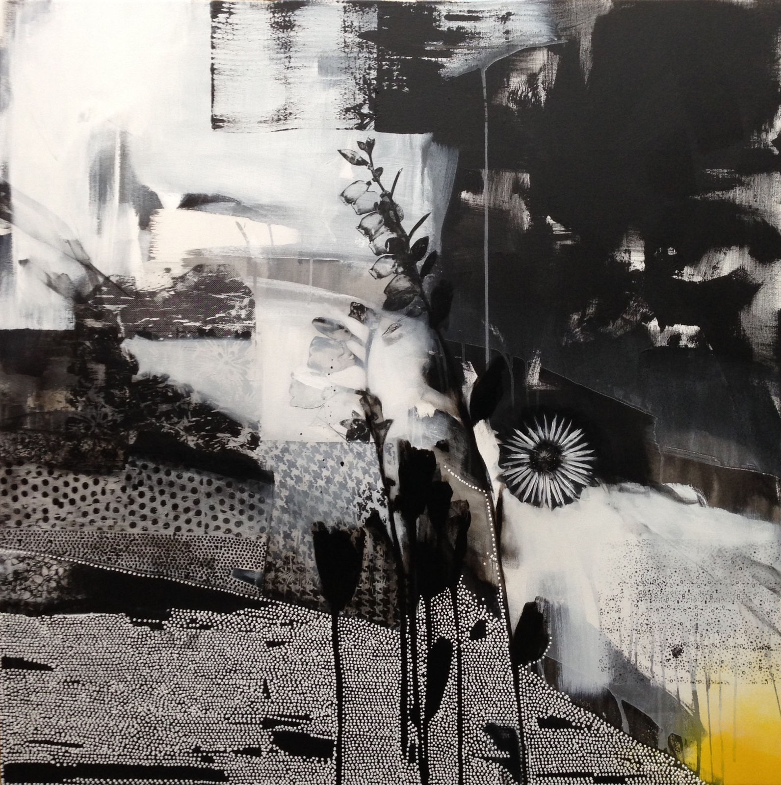 Emily Filler, Dreamscape ( Black + White + Yellow), 2015