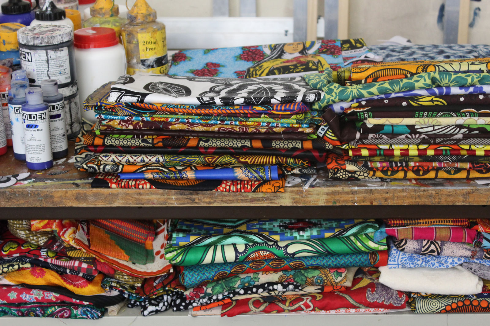 Carla Kranendonk, Fabrics in Carla's studio