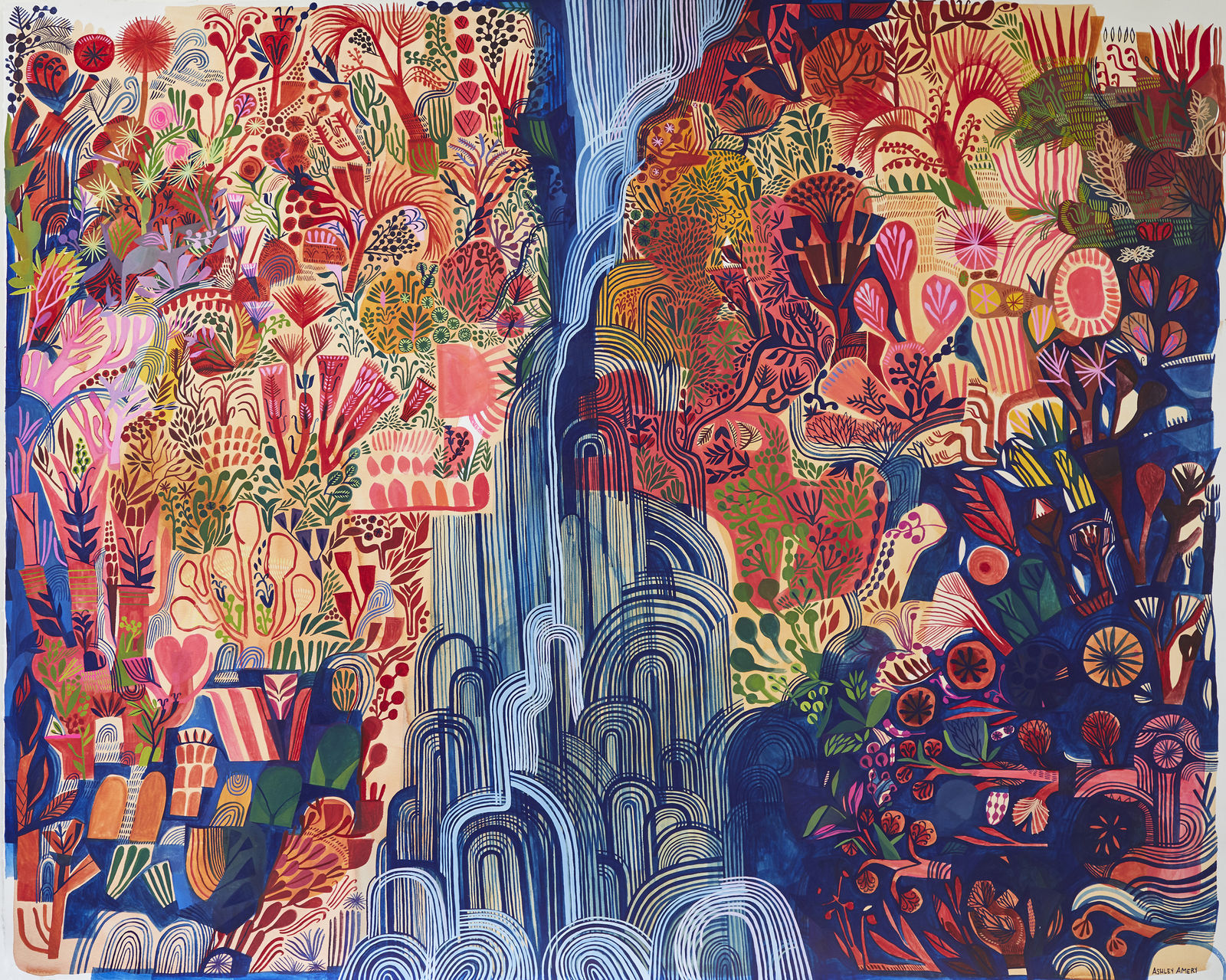 Ashley Amery, Narrow Waterfall (Glinting), 2020