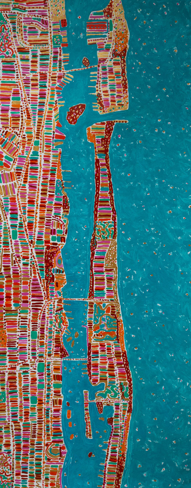 Barbara Macfarlane, Palm Beach Island Gold, Deep Pink, Burnt Orange, Emerald, 2025