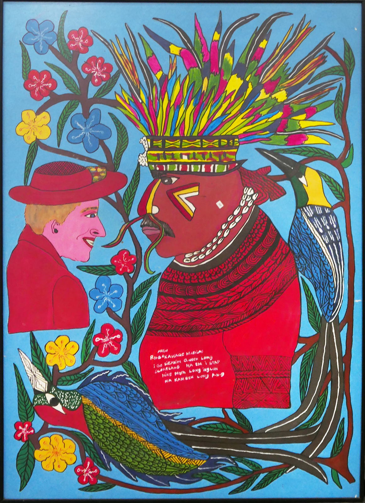 Mathias Kauage, Meeting The Queen, 1996