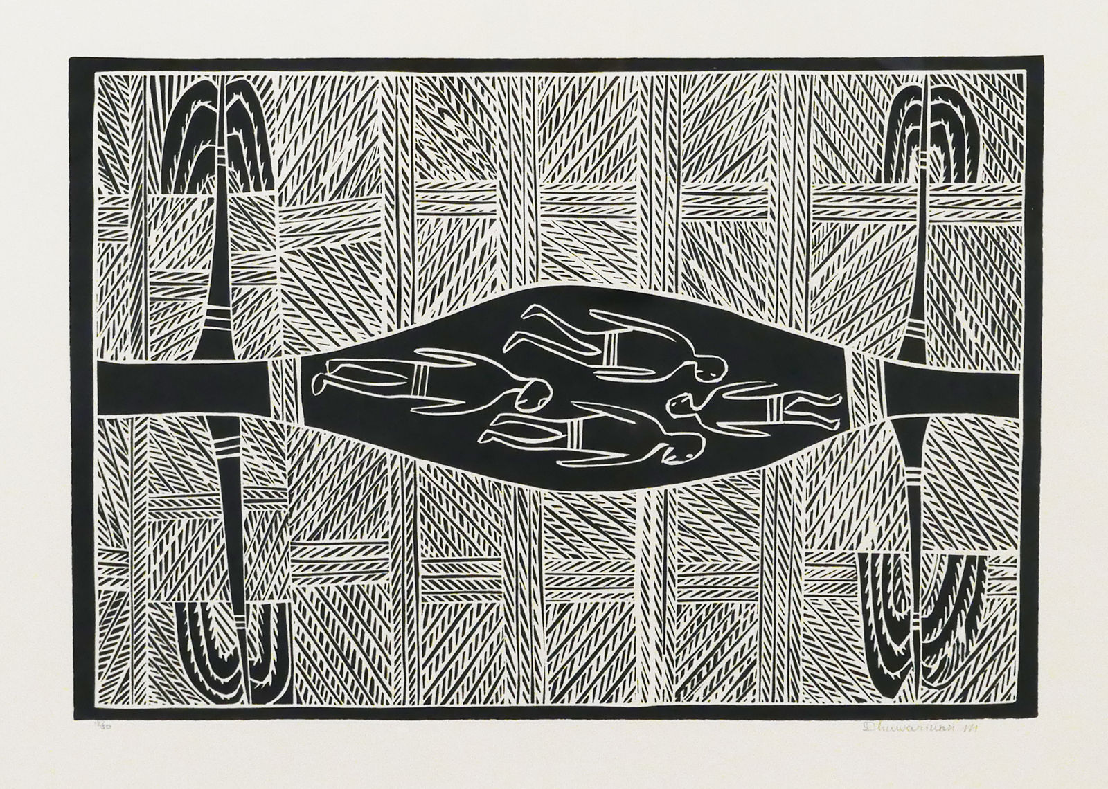 Dhuwarrwarr Marika, Wawilak - People in Hollow Log, 1996