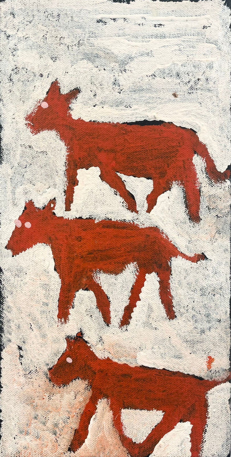 Rebecca Hossack Gallery in London presents works by Australian Aboriginal Utopia artist Motorbike Paddy, drawing on the legacy of Emily Kam Kngwarray.