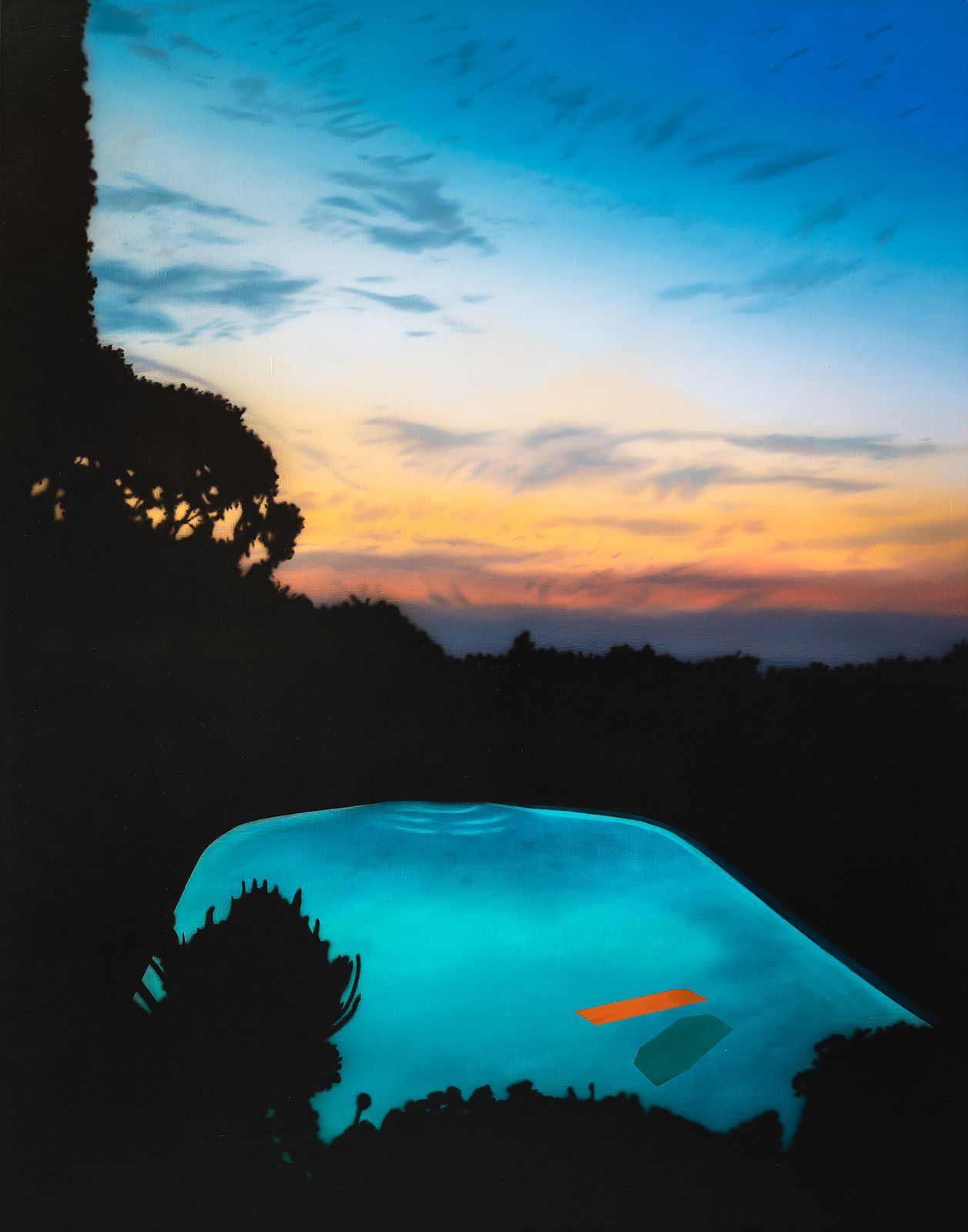 Laurence Jones, Pool with Orange Float (Temecula Sunset), 2021