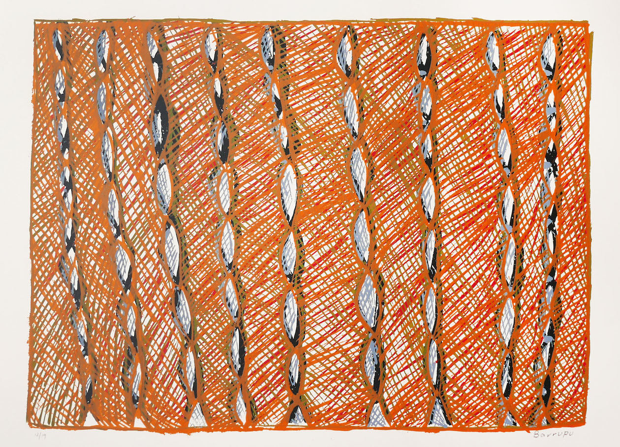 Barrupu Yunupingu, screenprint, Yirrkala, Aboriginal artist and artwork