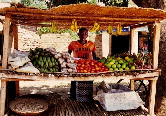 Harry Hook, Mercelyne Selling Fruit, Kenya, 2012