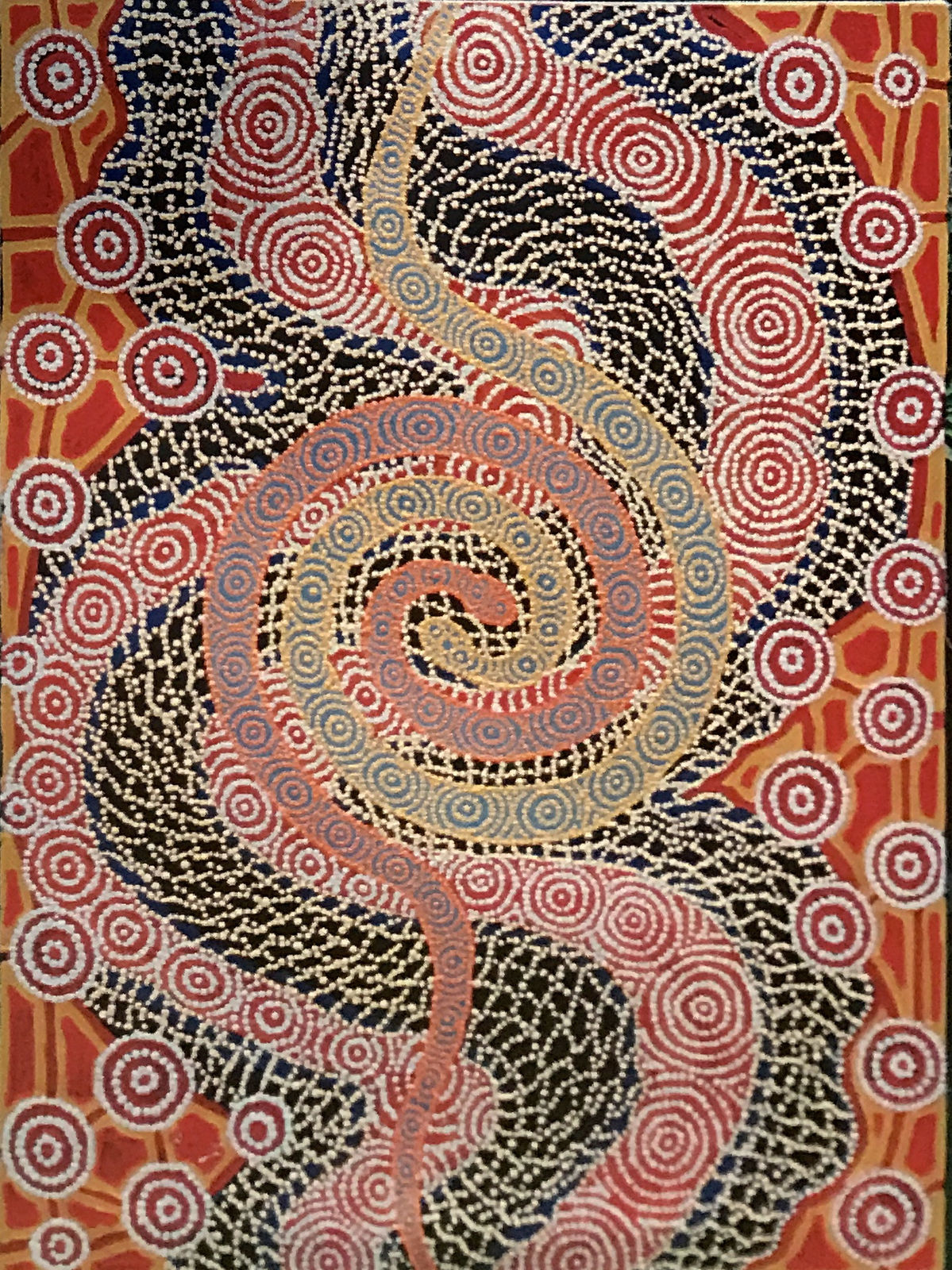 Malcolm Jagamarra Nelson, Warna (the black headed python), 2001