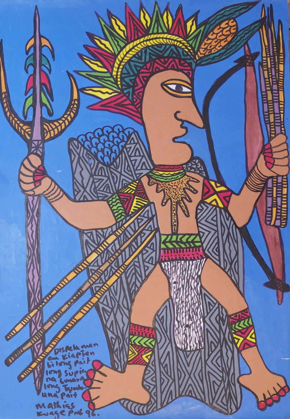Mathias Kauage, Captain Makes Long Spear, 1996