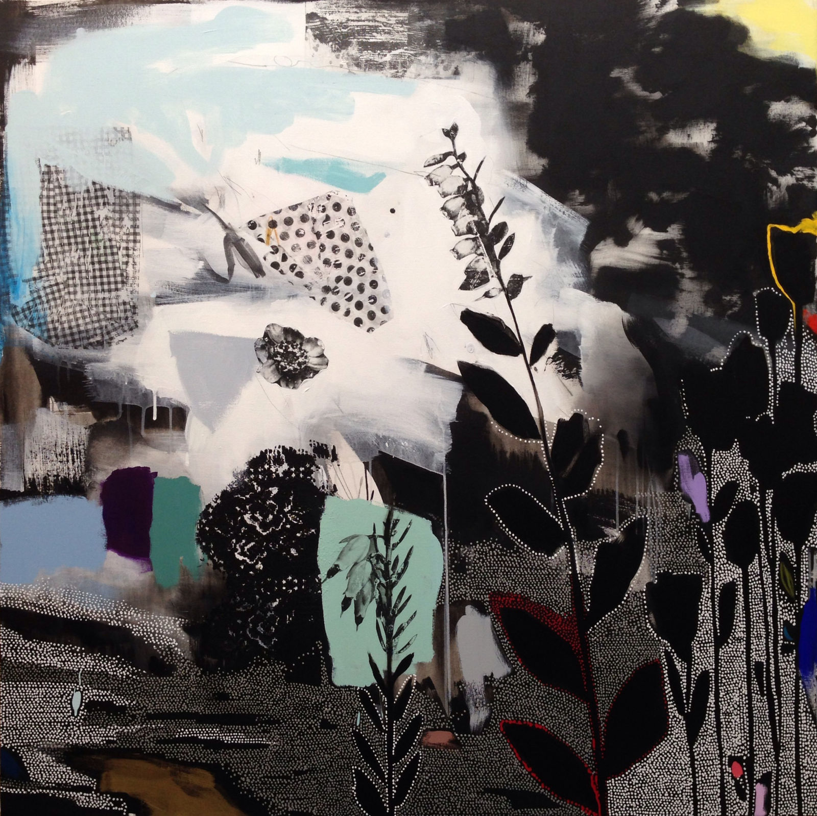 Emily Filler, Dreamscape (Black + White + Rainbow) II, 2016