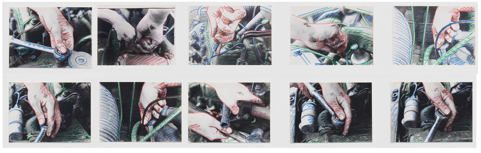 Alexis HUNTER, Nina fixing her car, 1980