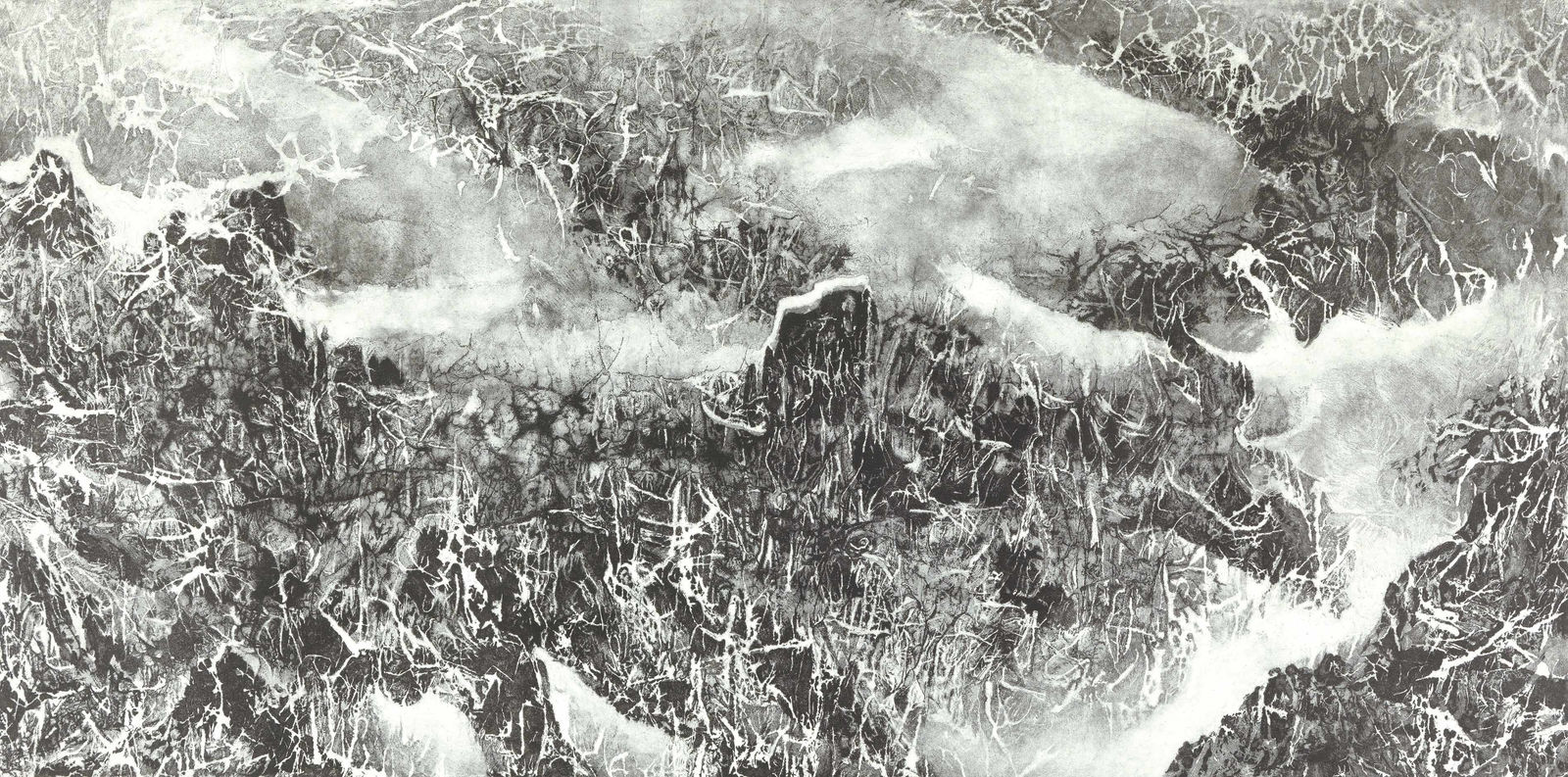 Liu Kuo-sung 劉國松, Silvery Woods Amidst Cloudy Mountains 雲樹銀枝, 2014