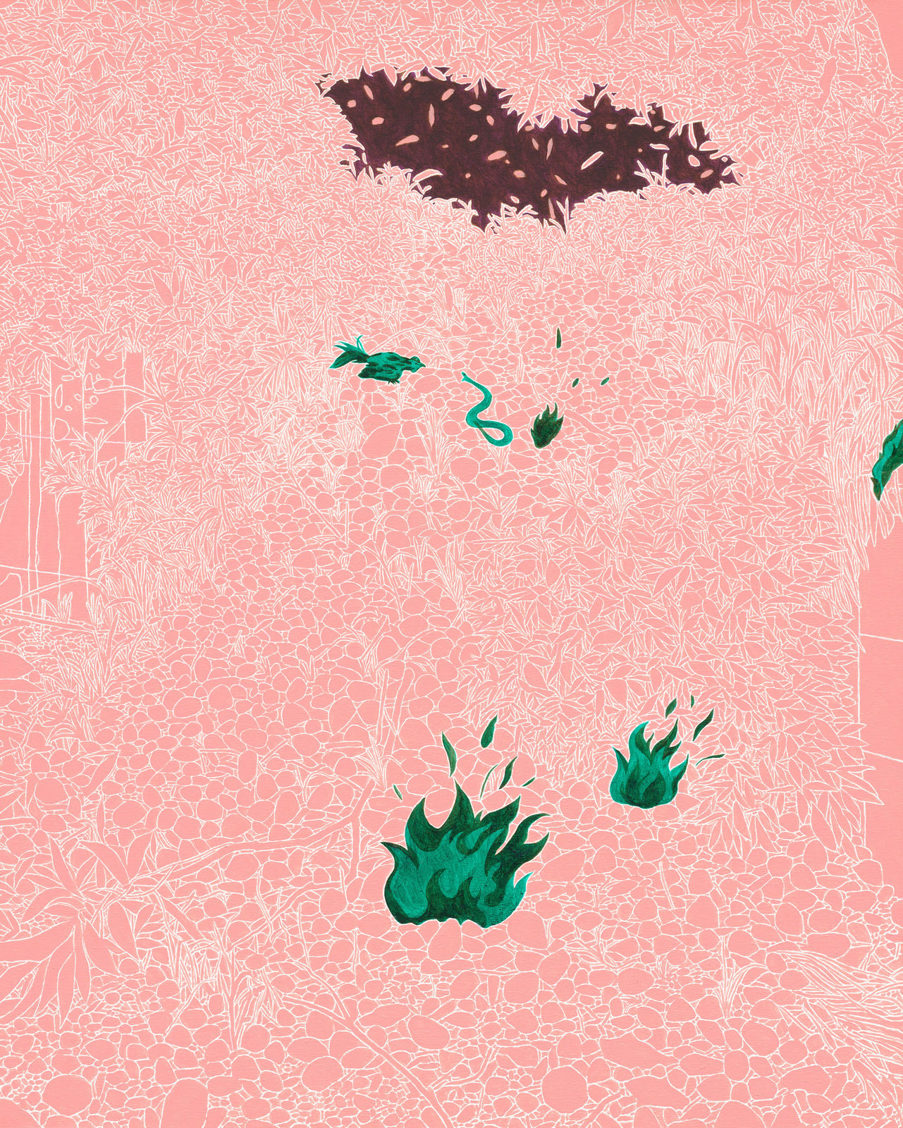 Timothy Bair, Various Small Fires (Center Panel), 2021