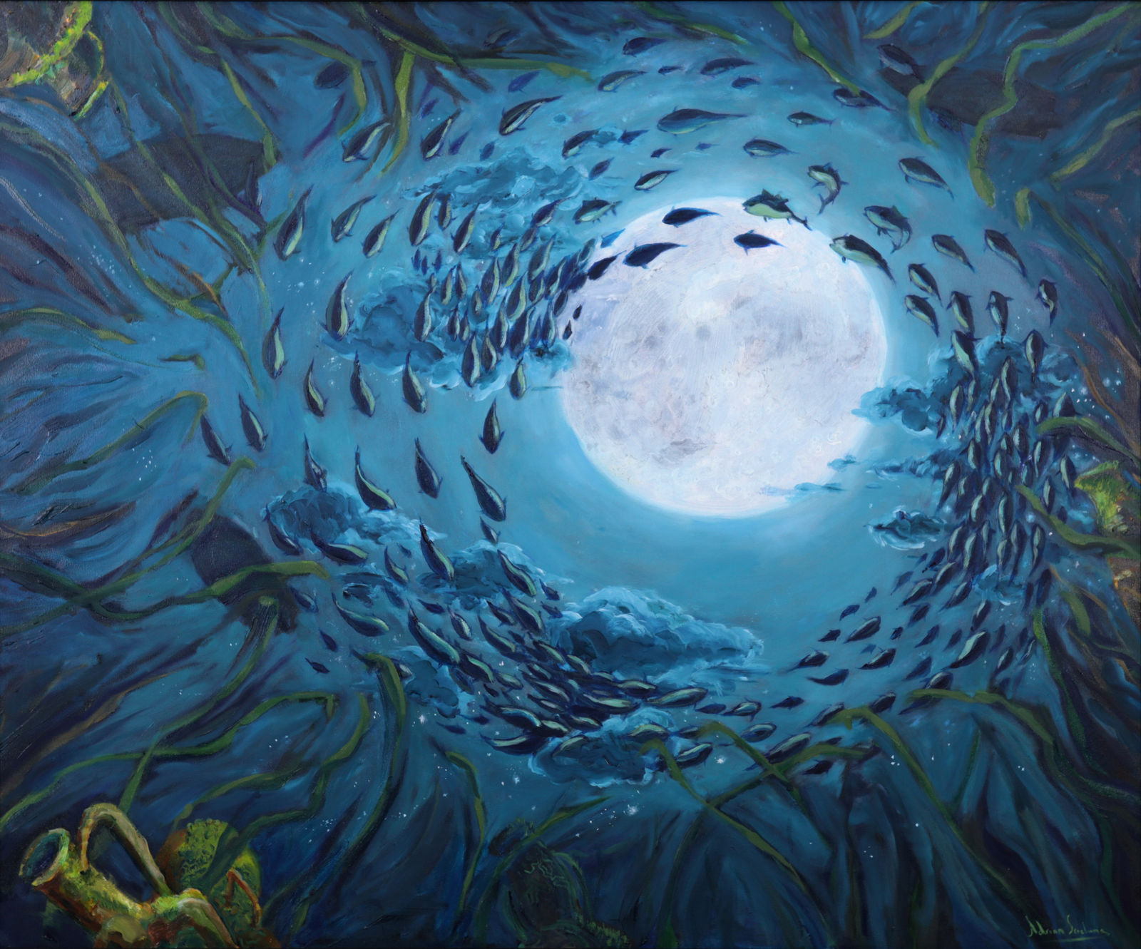 Adrian Scicluna, Moonlit Sea - Bahar Qamri , 2024