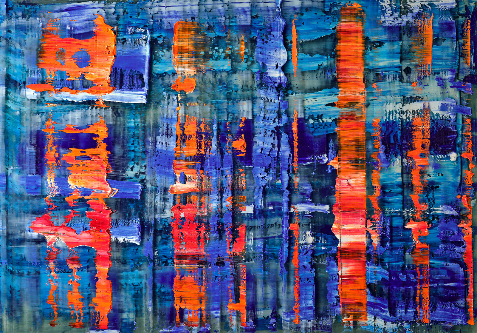 Rob and Nick Carter, Oil Paint Scan with Oil Paint IV, 2024