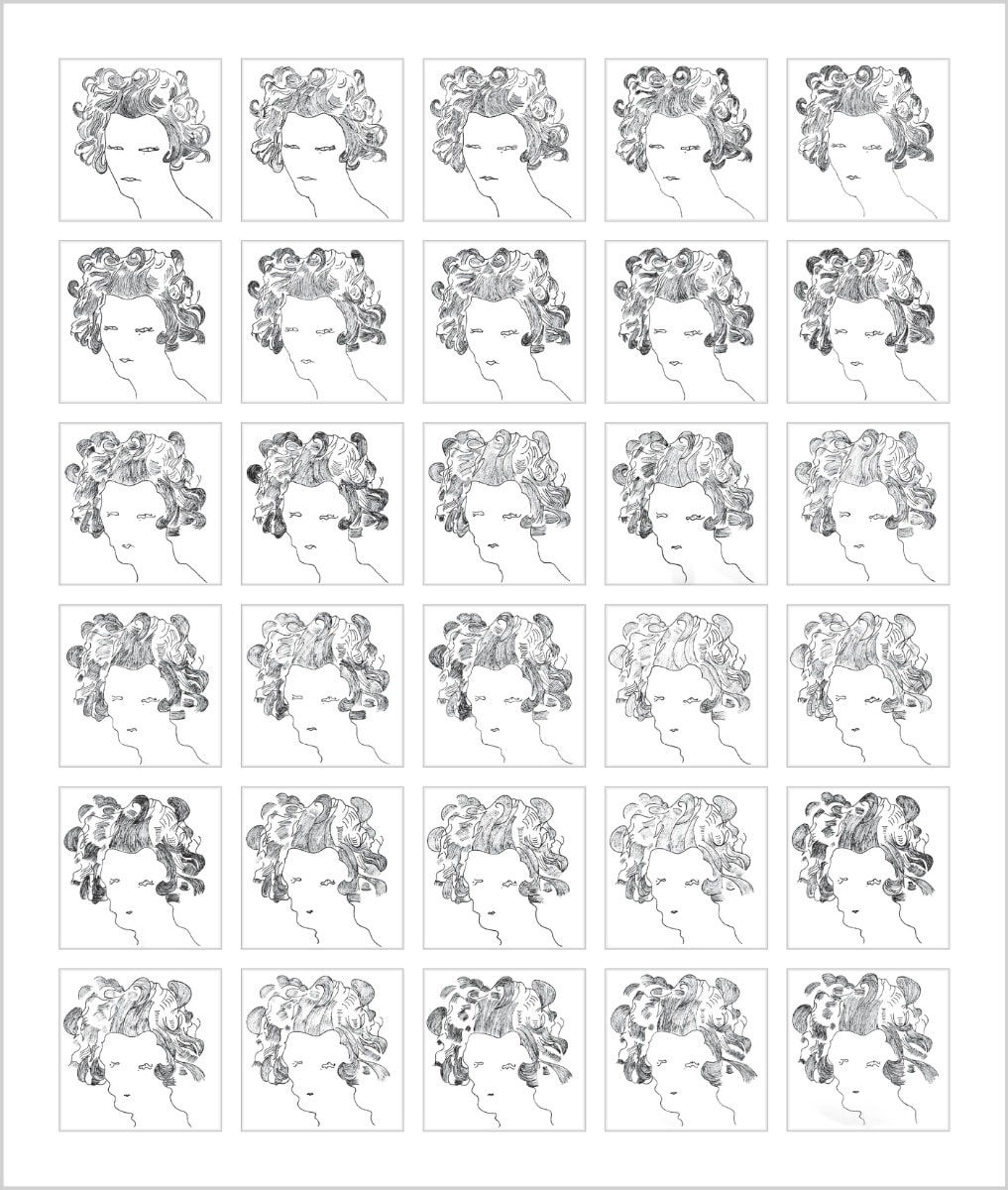 Rob and Nick Carter, Chinese Whispers, Female Head after Andy Warhol (c.1957), 2015