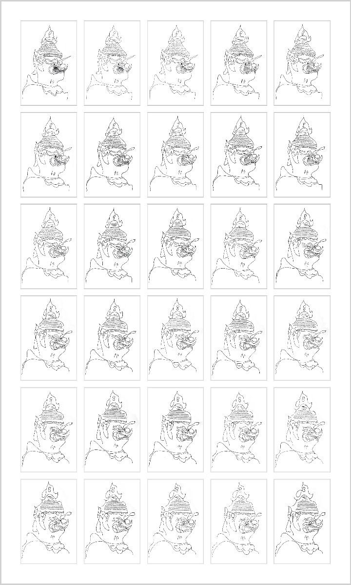 Rob and Nick Carter, Chinese Whispers, Sketchbook Page after Andy Warhol (1956), 2015