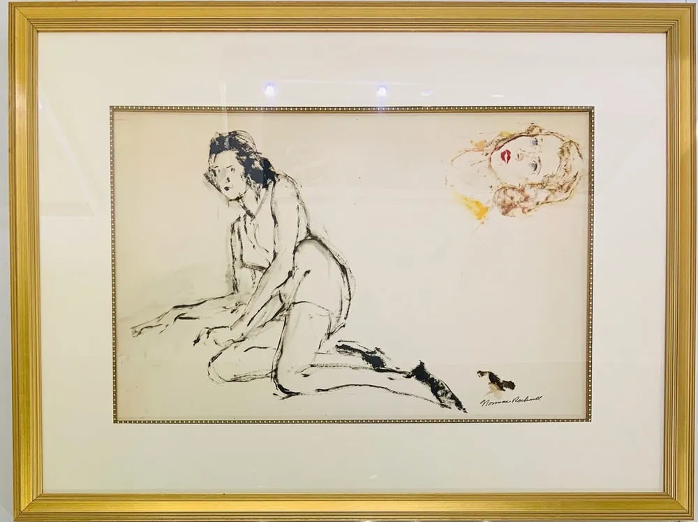 Norman Rockwell, Untitled Study (Reclining Female & Portrait Study), Circa 1950s