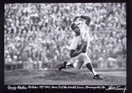 Walter Iooss, Sandy Koufax, Game 7 of the 1965 World Series, Minneapolis, MN 10/14/65, 1965