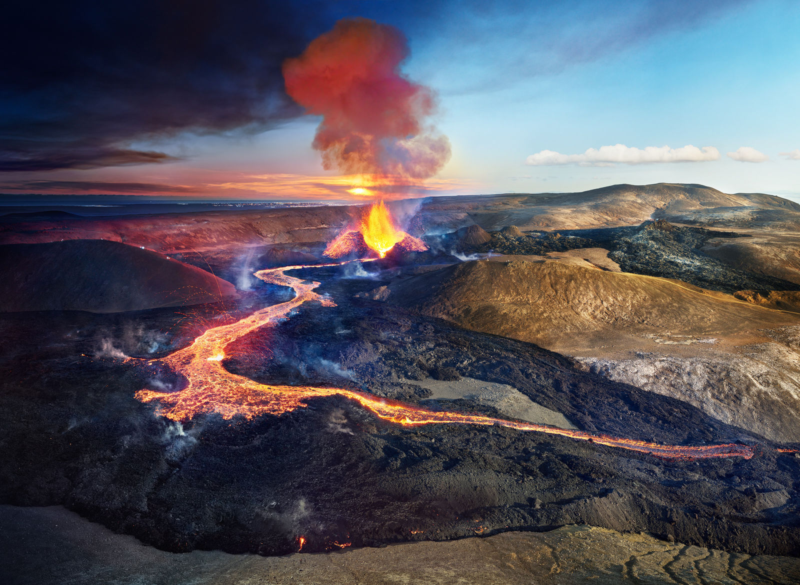 Stephen Wilkes, Fagradalsfjall Volcano, Iceland, Day to Night™, 2021