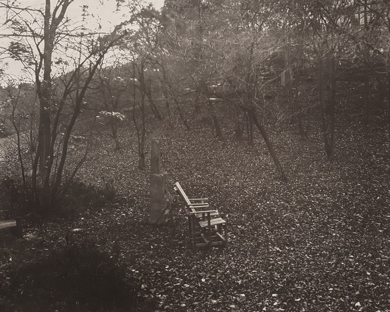 John Yang, two chairs Innisfree Garden, Millbrook, NY, date unknown