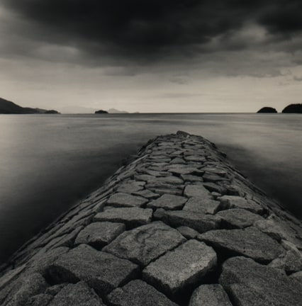 Michael Kenna, Rocky Pier, Tsuda, Shikoku, Japan, 2001