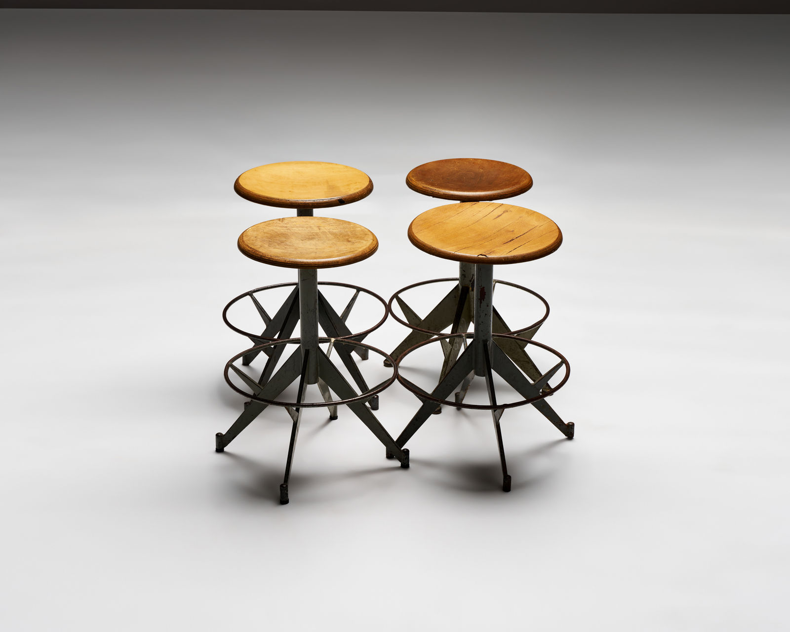 Vintage Industrial Spindle Stool