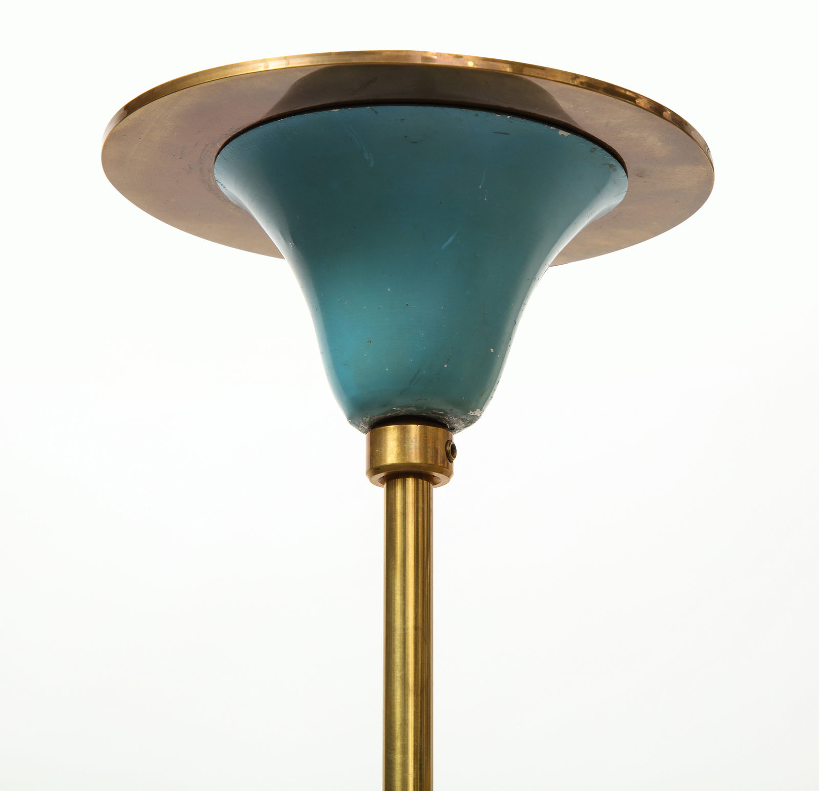 Vintage Chandelier in Brass and Enamel