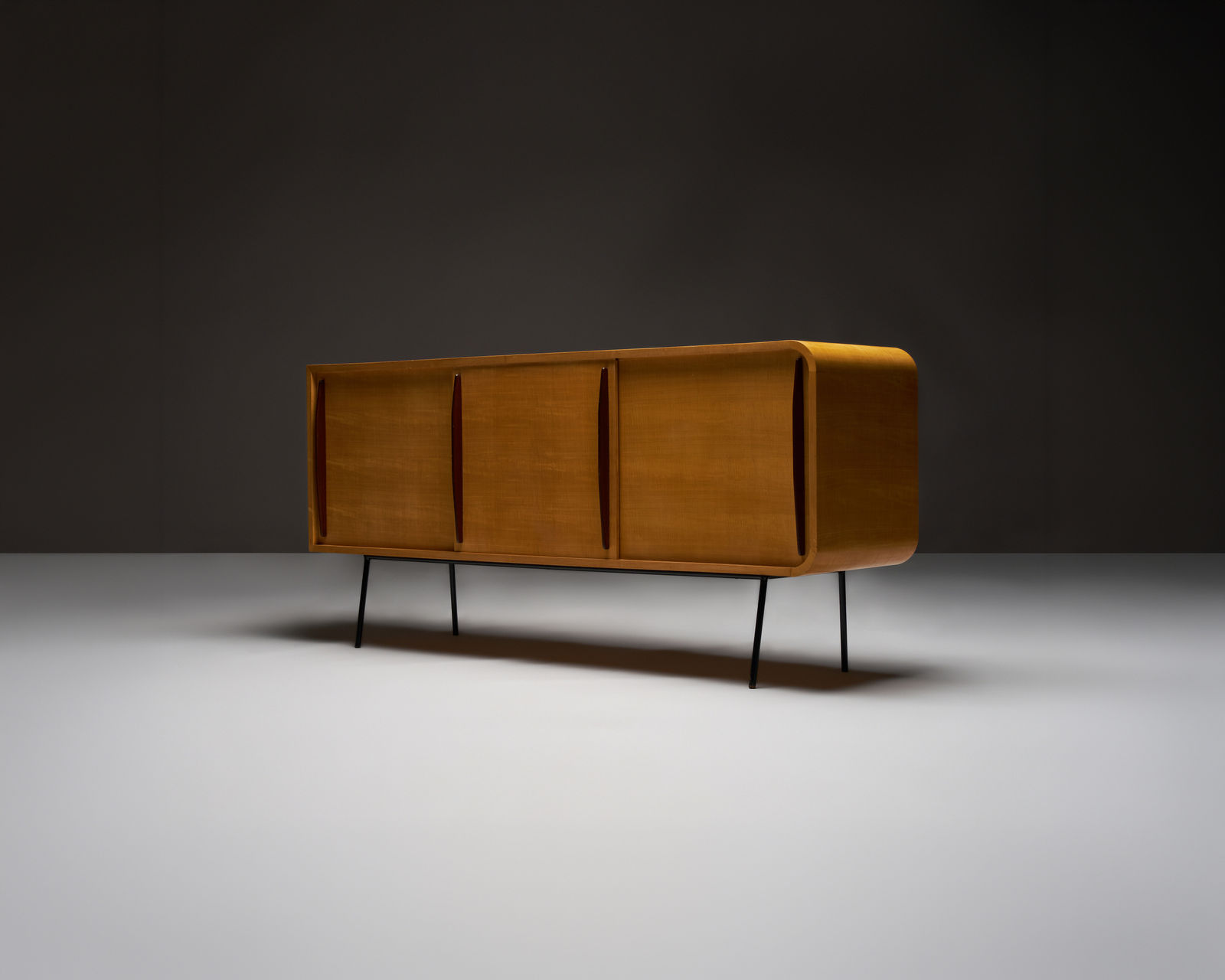 Raphael Raffel, Modernist Double Faced Sycamore Credenza