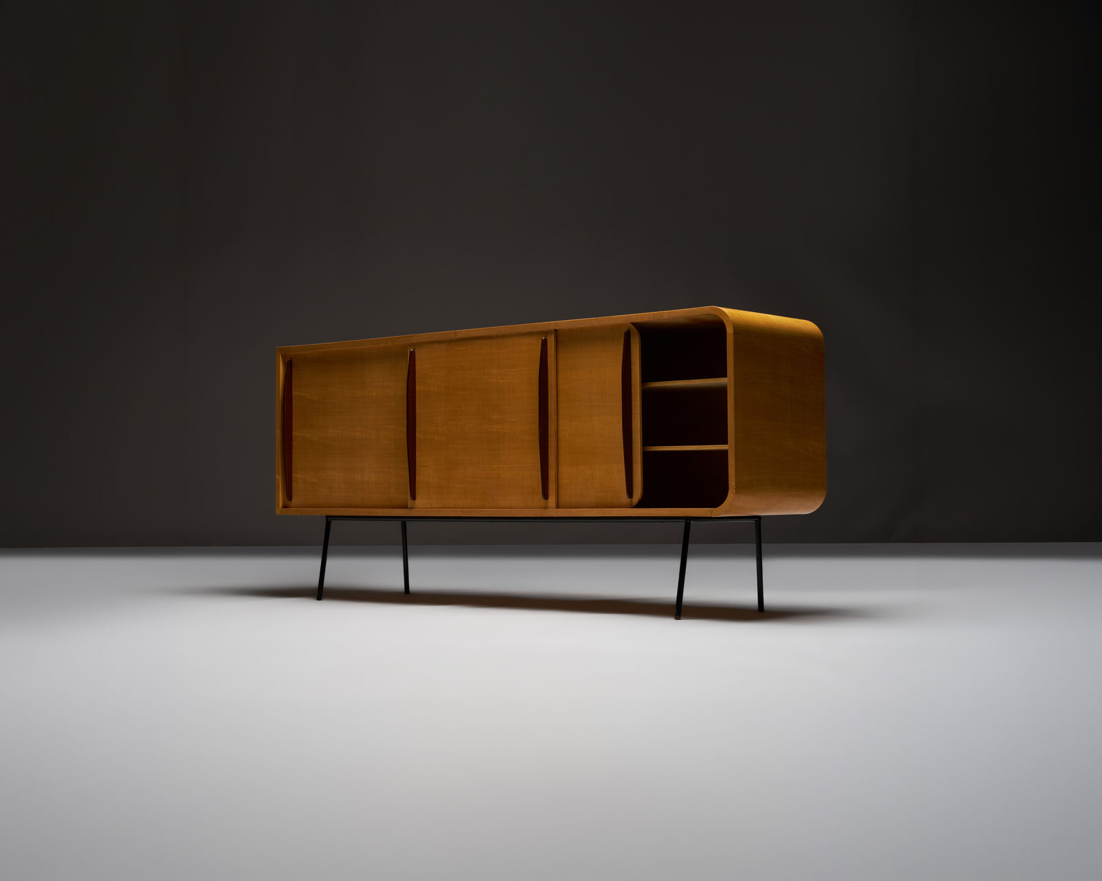 Raphael Raffel, Modernist Double Faced Sycamore Credenza