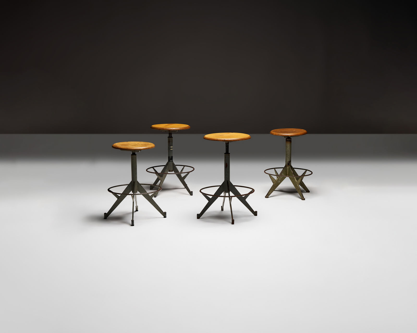 Vintage Industrial Spindle Stool