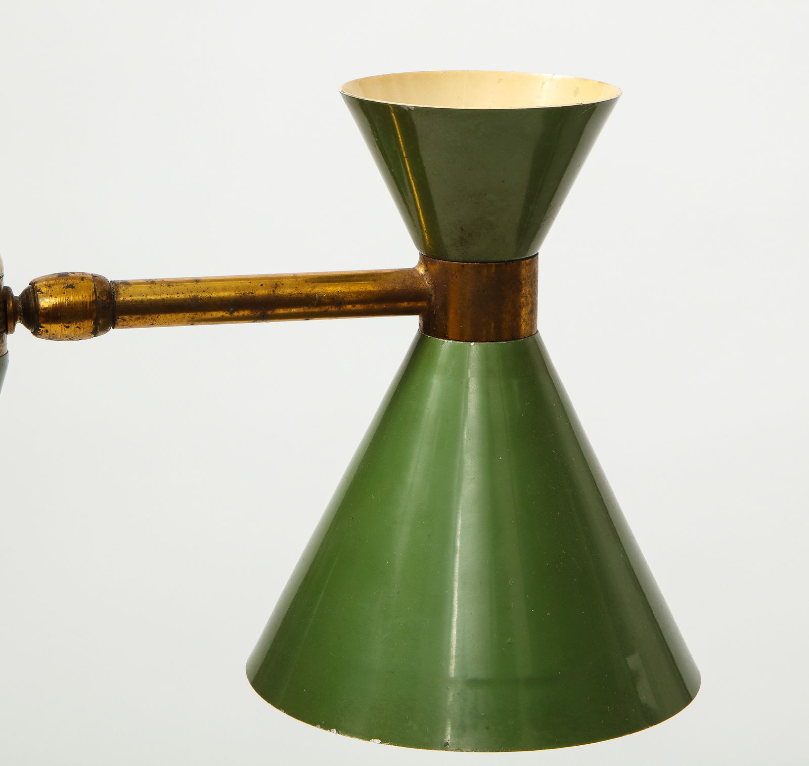 Vintage Chandelier in Brass and Enamel