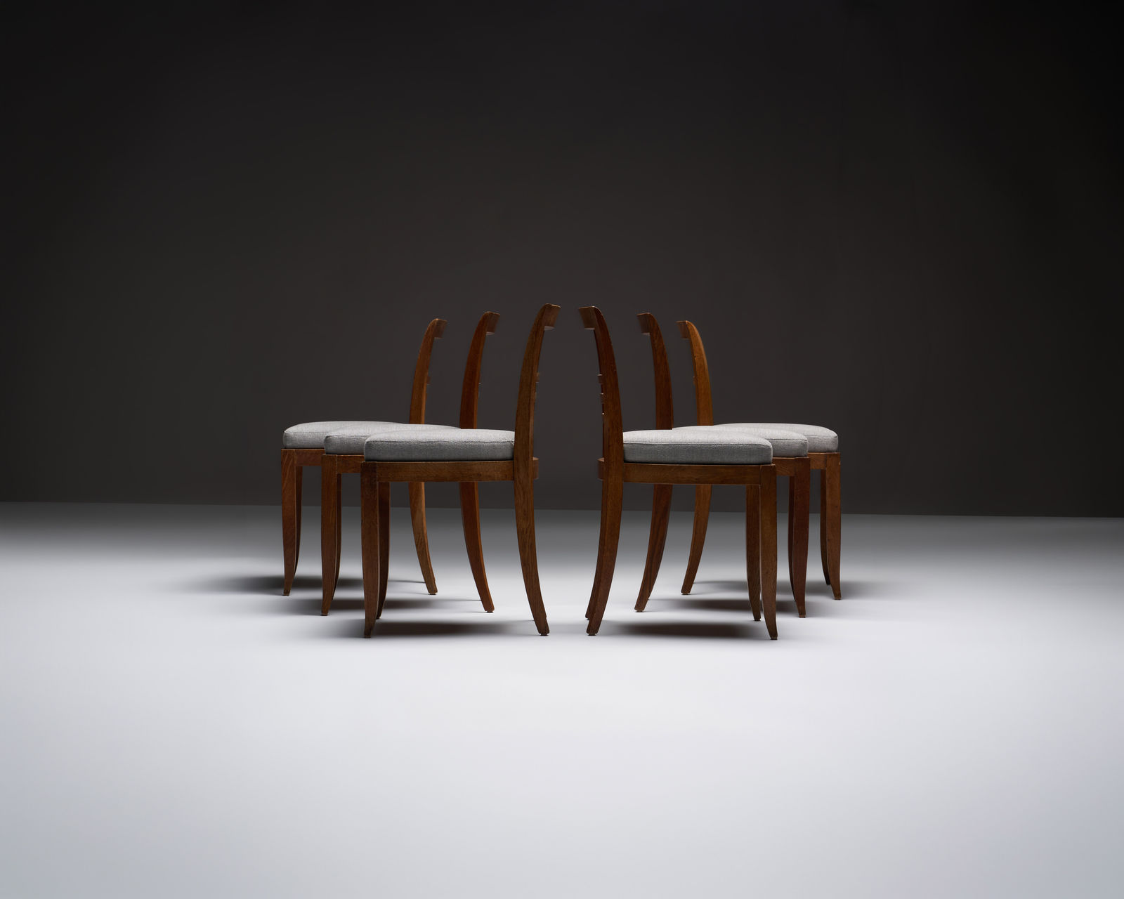 Set of Six Elm Dining Chairs