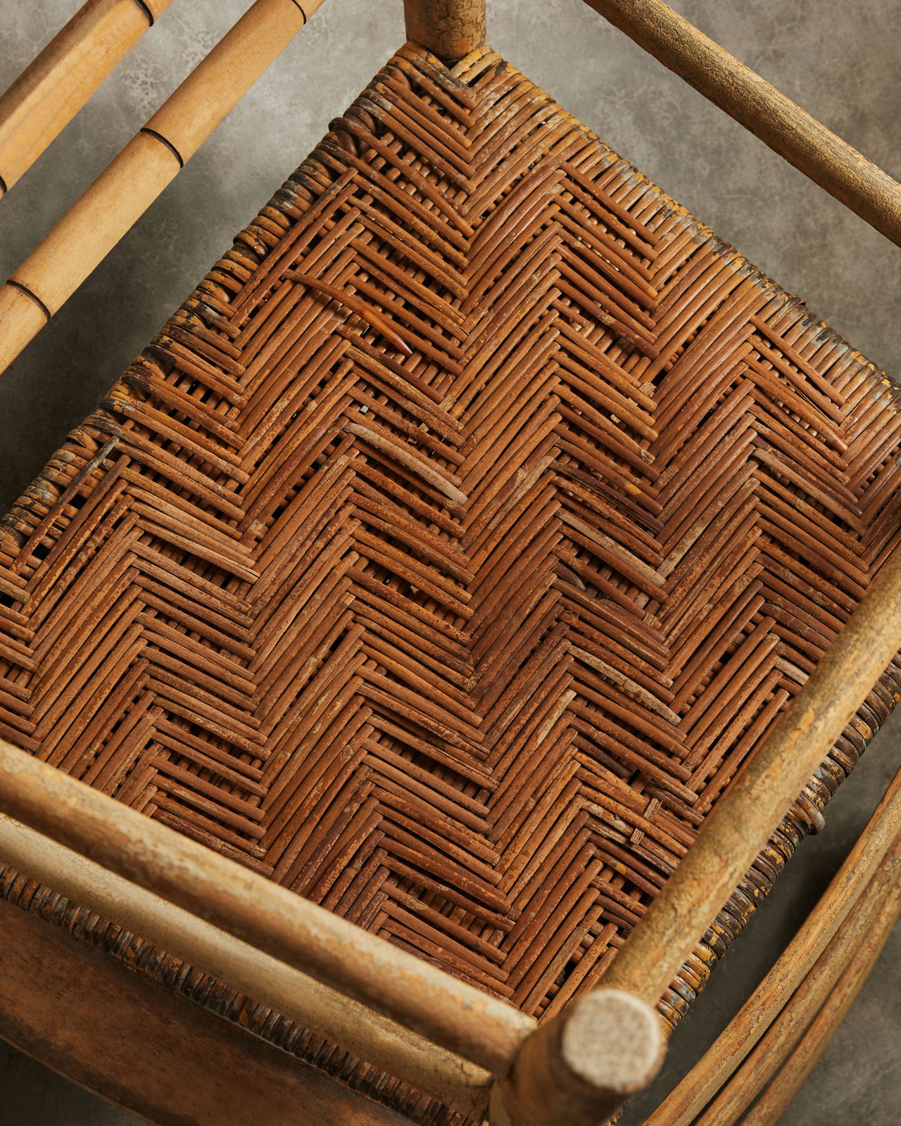 Oak Armchair with Woven Seat