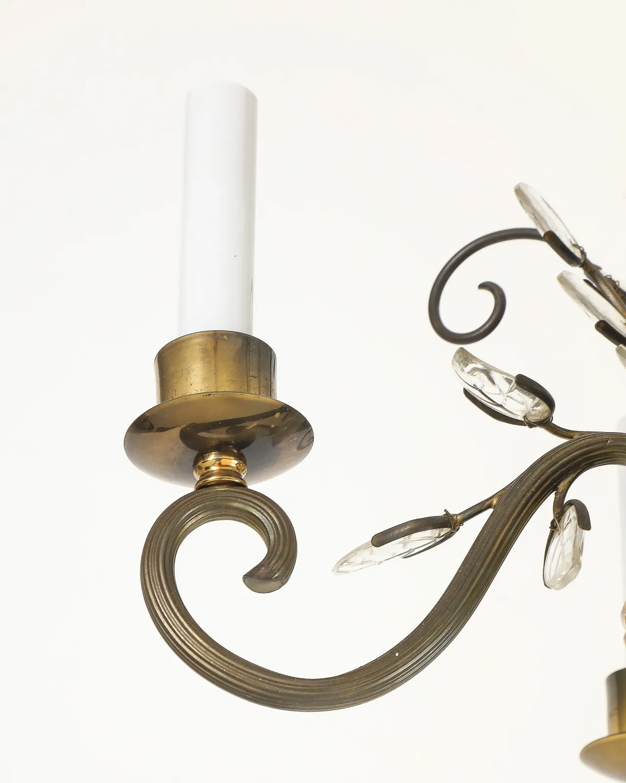 Maison Bagues, Brass and Glass Chandelier