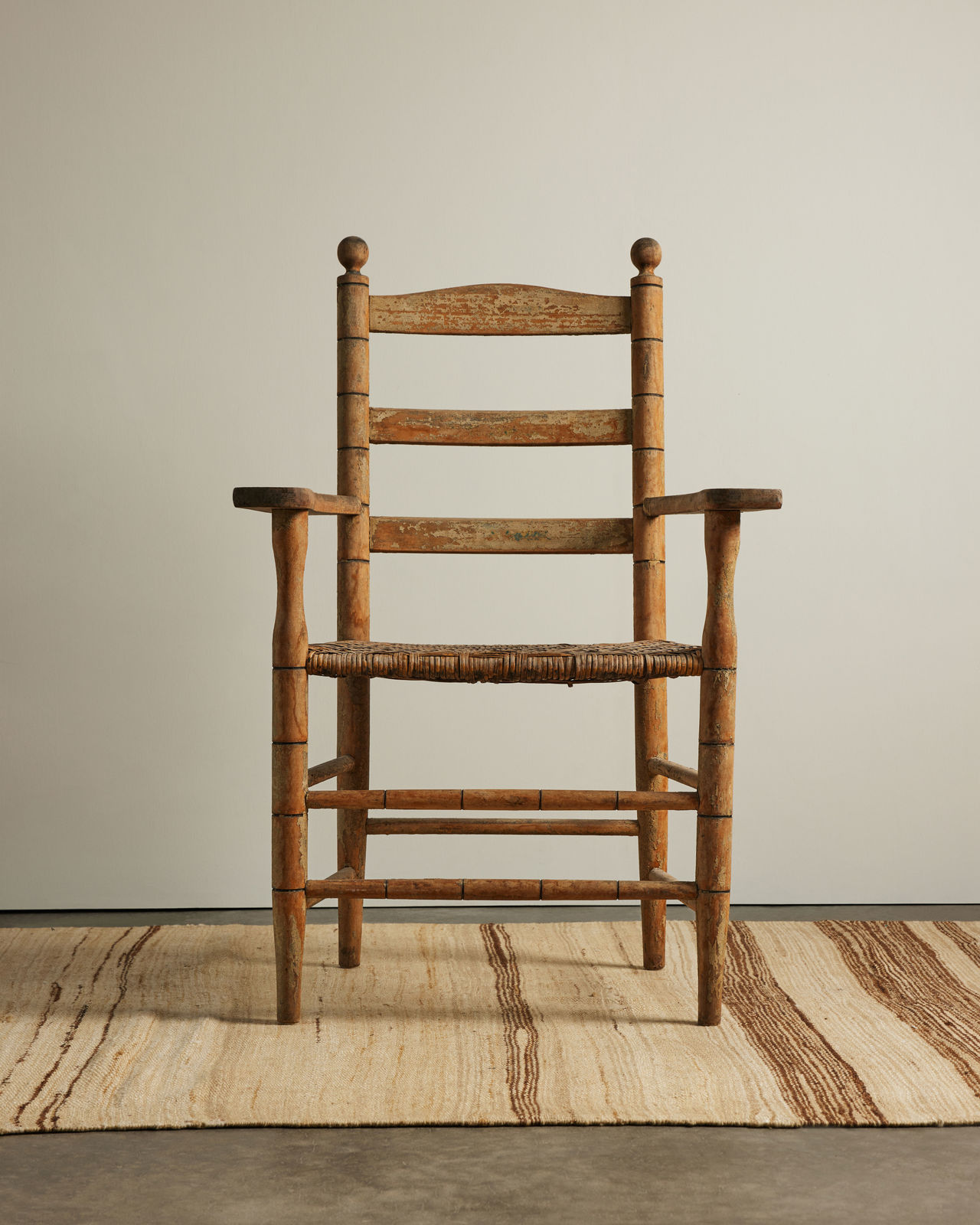 Oak Armchair with Woven Seat