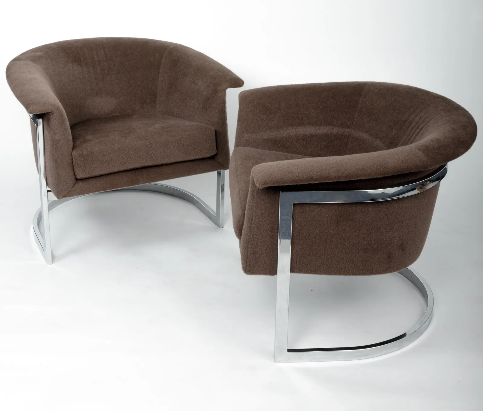 In the Manner of Milo Baughman, Pair of Lounge Chairs, c. 1970